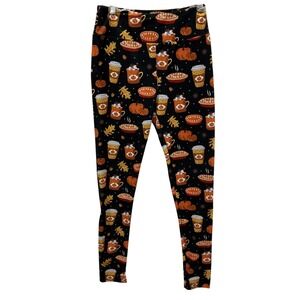 Charlie's Project Tween JRS10-4 Black Pumpkin‎ Spice Latte Pie Fall Leggings